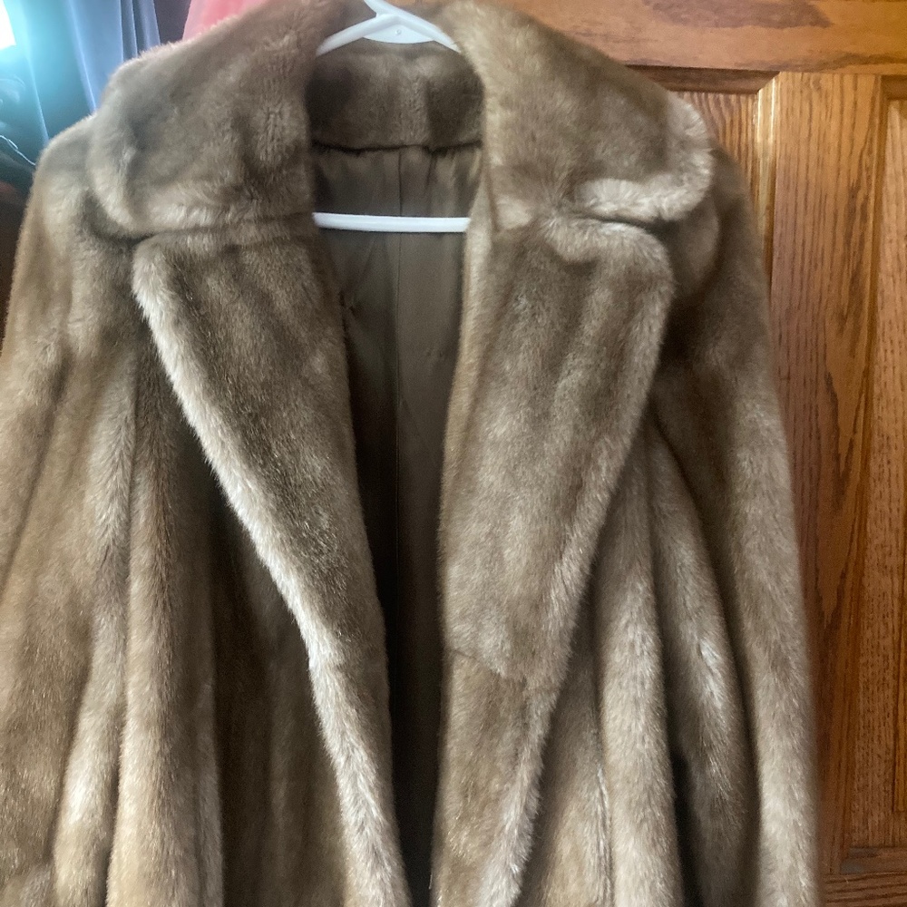 Vintage mid length faux fur jacket